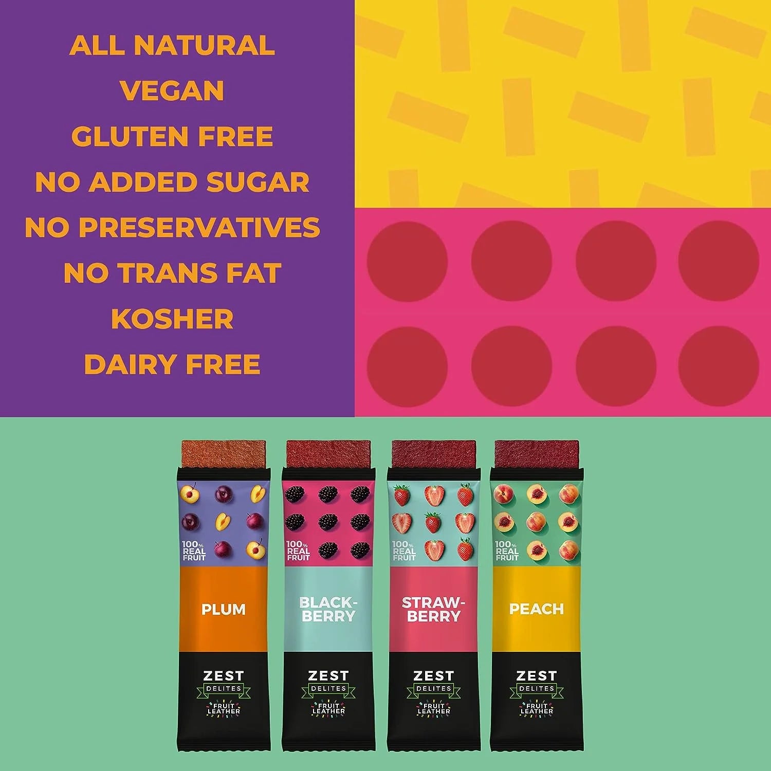 Snacks De Cuero De Fruta, Snacks Veganos Saludables Para Adultos Y Niños, Paquete De 36