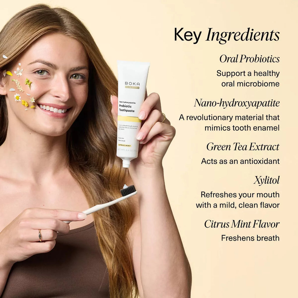 Elevate Your Oral Care with Boka N-Ha Probiotic Toothpaste - Refreshing Citrus Mint - 3.4 Oz Gel