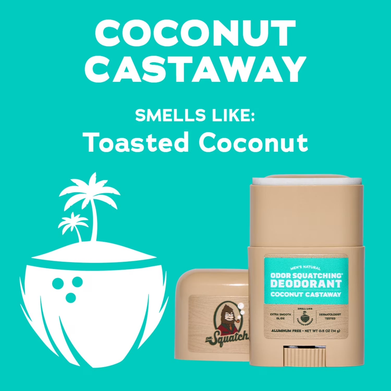 Mini Natural Men'S Deodorant - Aluminum Free - Coconut Castaway (0.5 Oz)