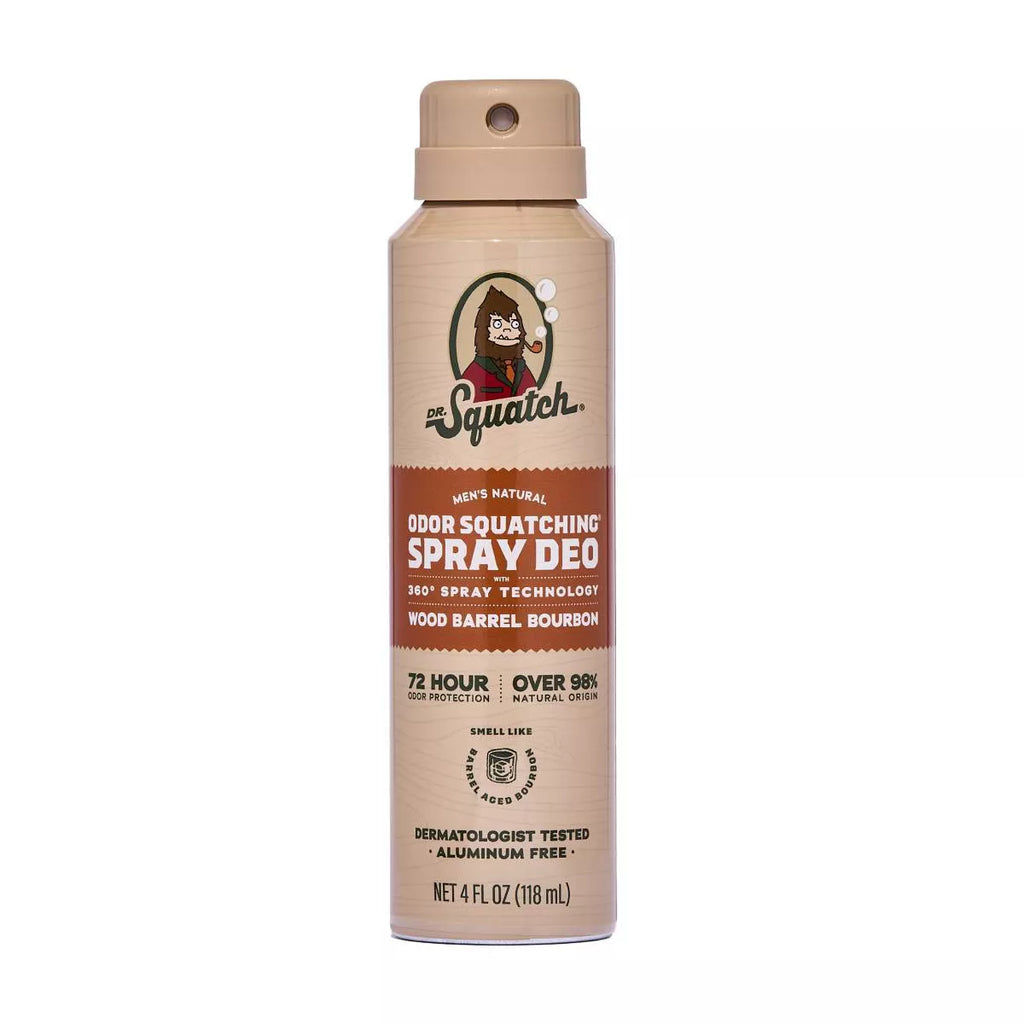 DR. SQUATCH Men'S Deodorant Spray - Natural Wood Barrel Bourbon - 4Oz