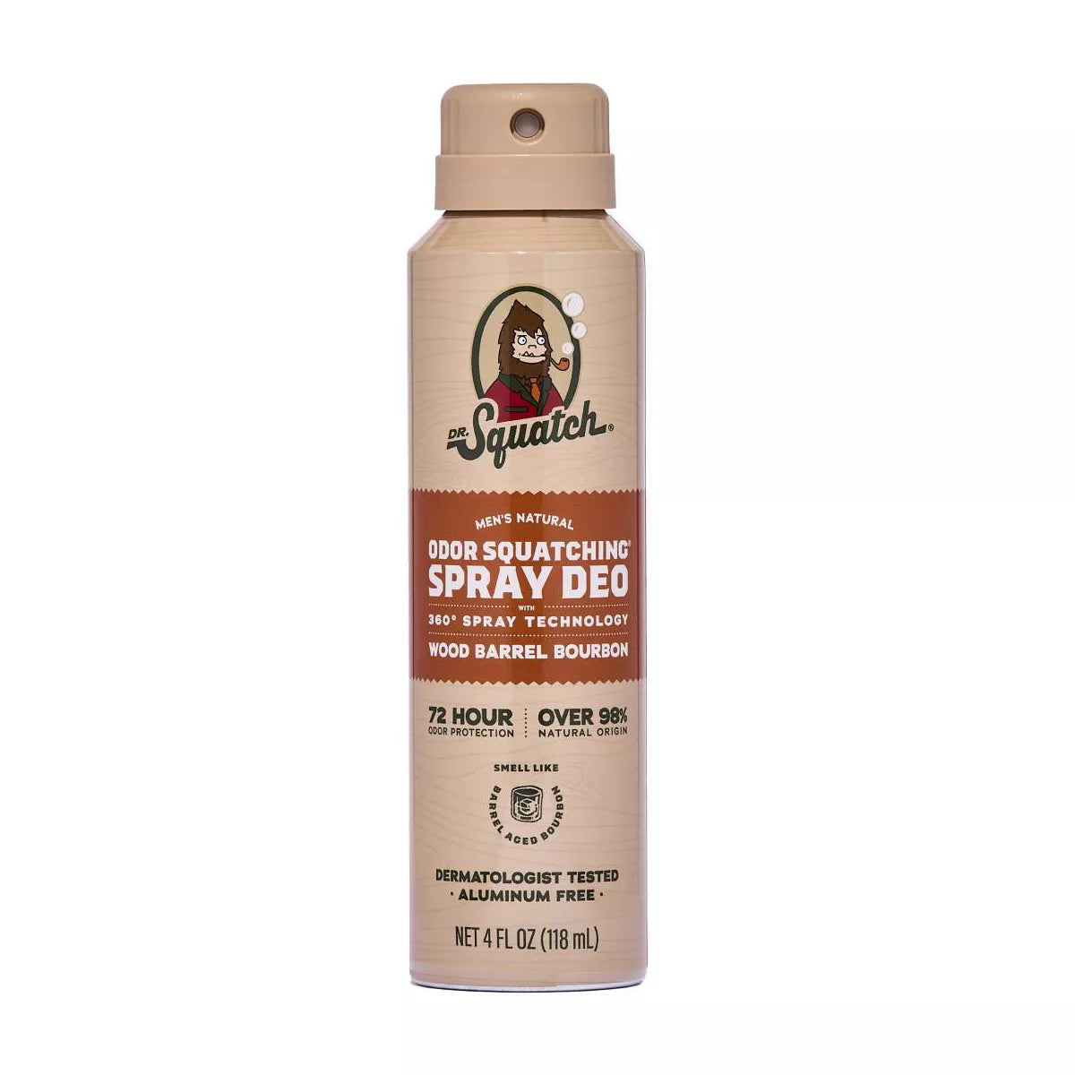 DR. SQUATCH Men'S Deodorant Spray - Natural Wood Barrel Bourbon - 4Oz