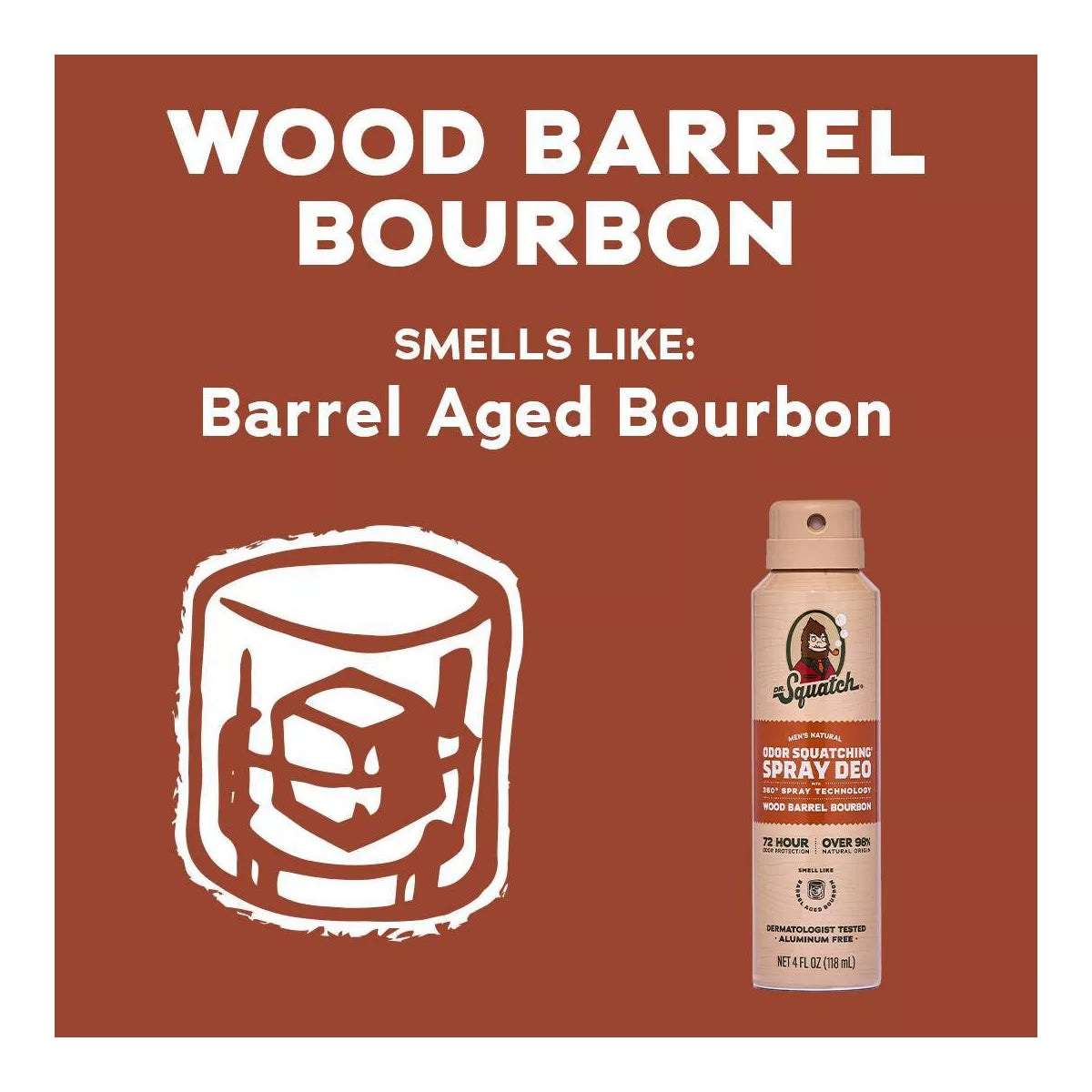 DR. SQUATCH Men'S Deodorant Spray - Natural Wood Barrel Bourbon - 4Oz
