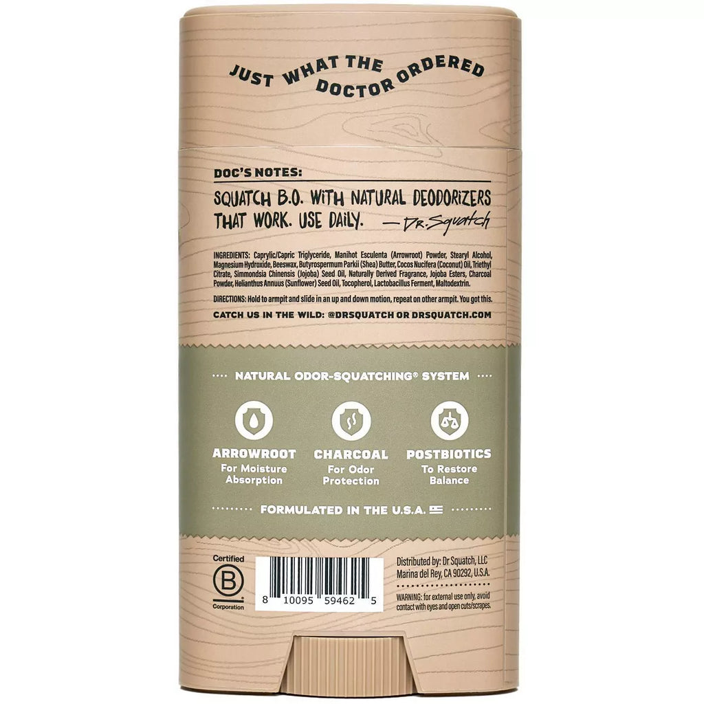 DR. SQUATCH Men'S Deodorant - Birchwood Breeze - 2.65Oz: Underarm, Aluminum-Free, Solid Form