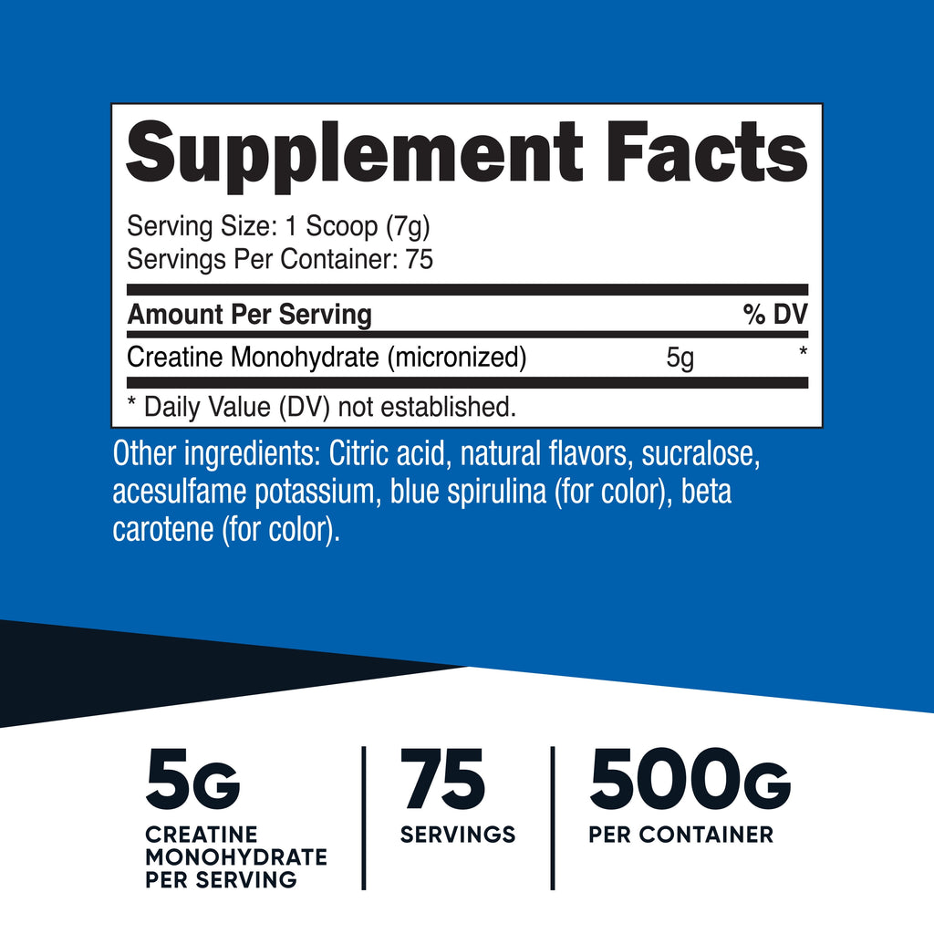Creatine Monohydrate Powder (Coastal Explosion, 500 Gram) - Micronized Creatine Supplement - Vegan, Gmo-Free, Gluten Free