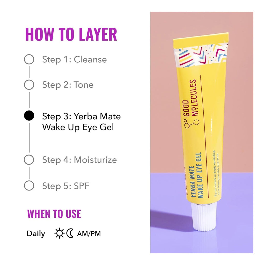 Good Molecules Yerba Mate Wake up Eye Gel 15Ml/.5Oz- Yerba Mate and Caffeine