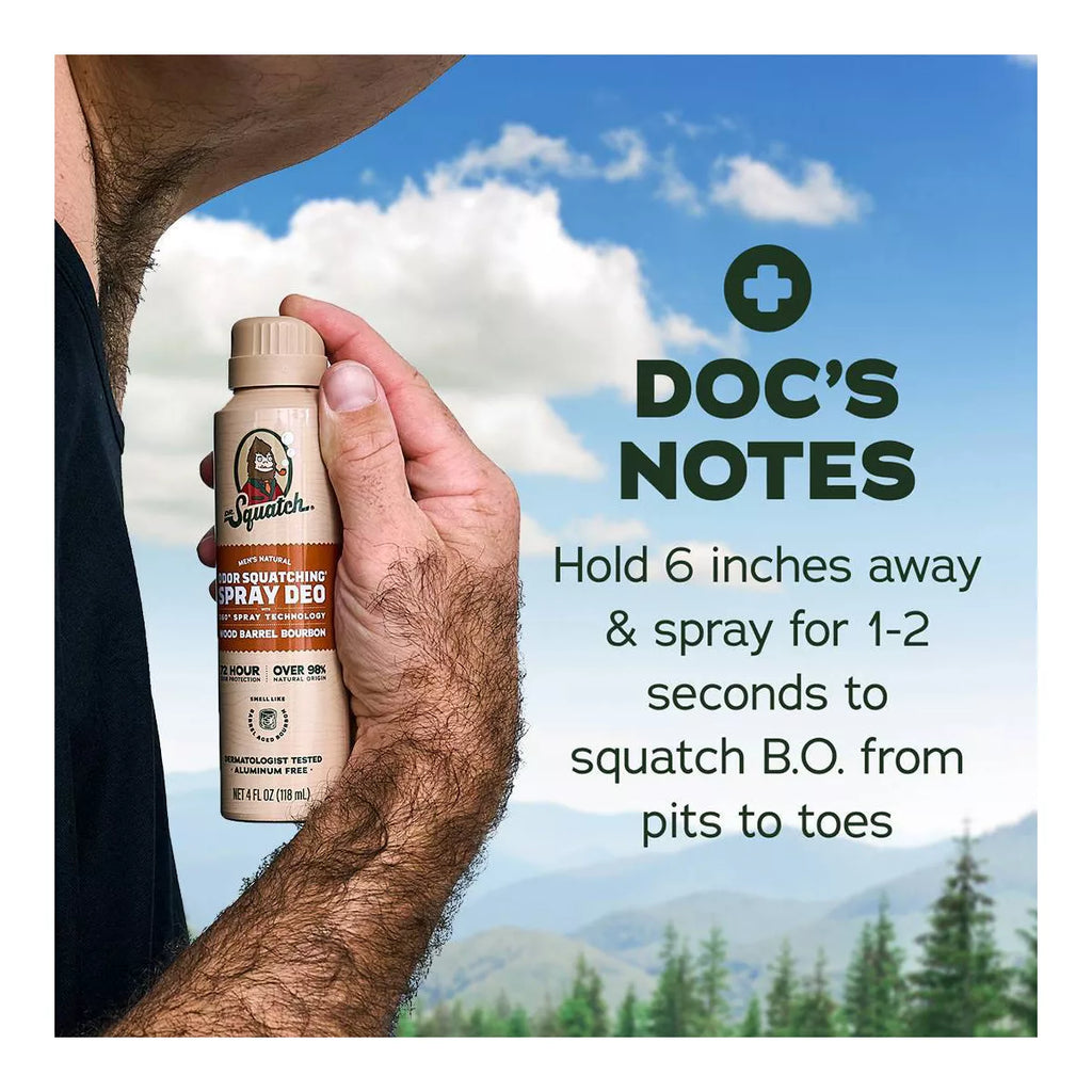 DR. SQUATCH Men'S Deodorant Spray - Natural Wood Barrel Bourbon - 4Oz