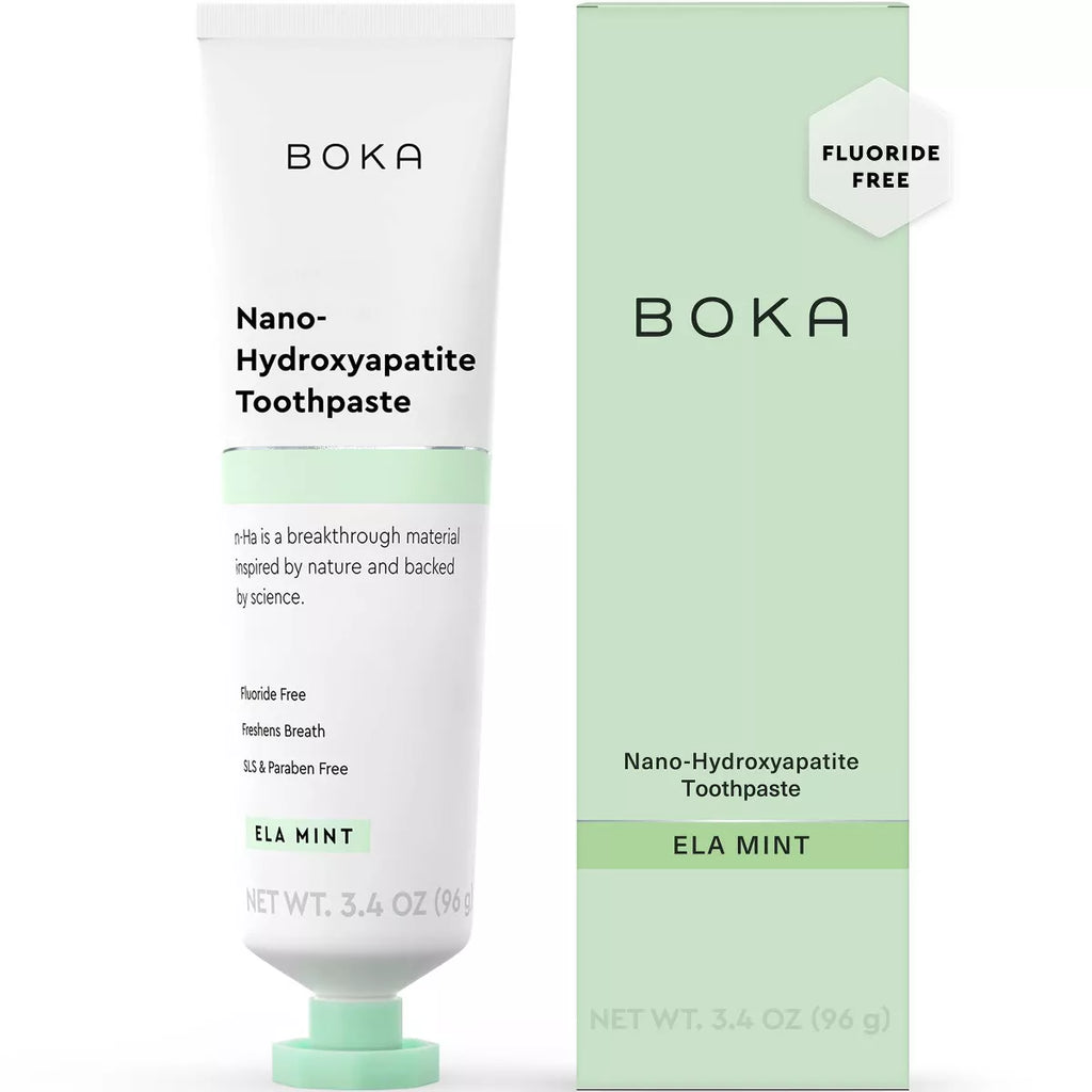 Boka Ela Mint- Fluoride Free- Nano Hydroxyapatite Toothpaste - 3.4Oz: Non-Toxic, Peppermint, 1 Count
