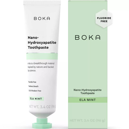 Boka Ela Mint- Fluoride Free- Nano Hydroxyapatite Toothpaste - 3.4Oz: Non-Toxic, Peppermint, 1 Count