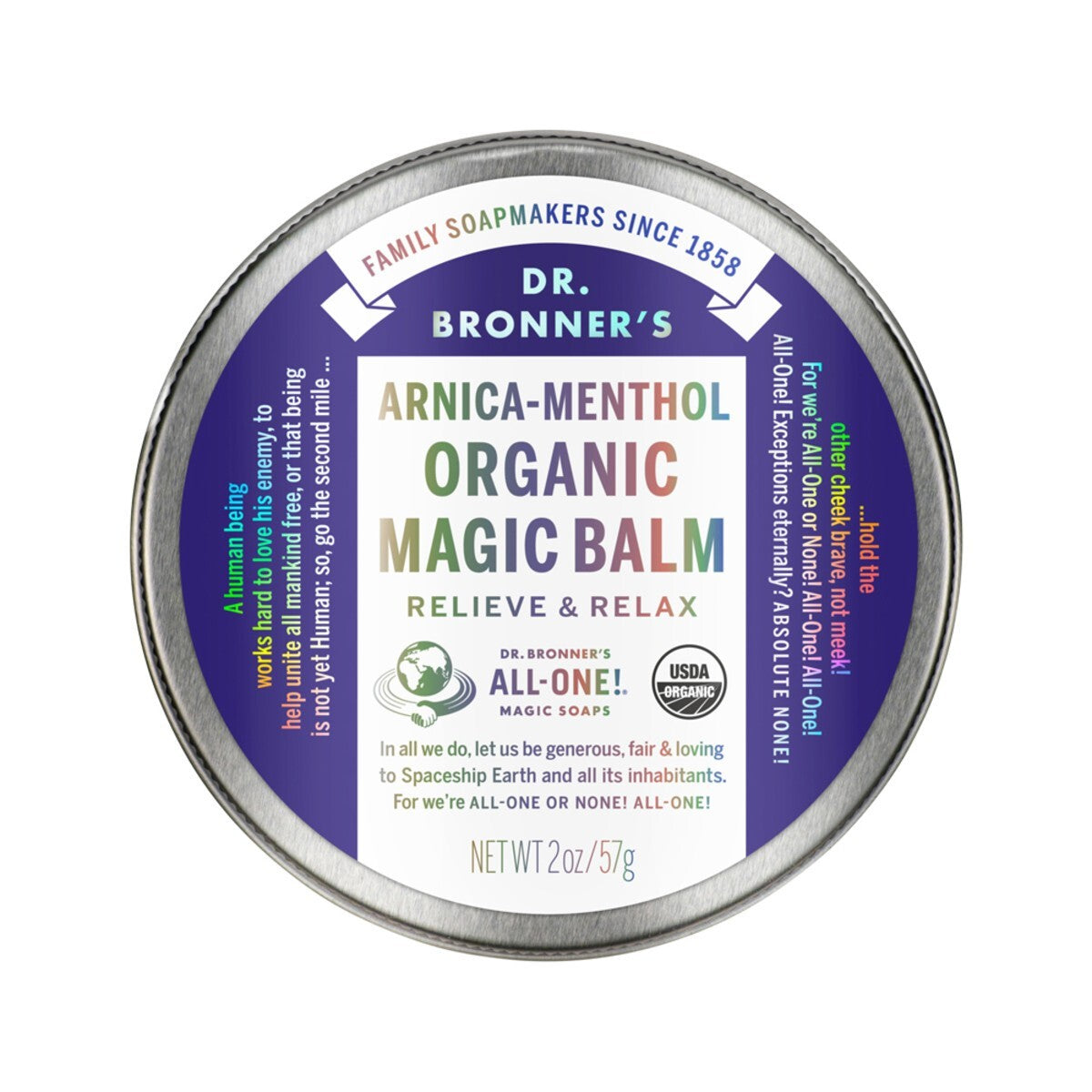 New Dr. Bronner'S Organic Arnica Menthol Magic Balm 57G Dr Bronners