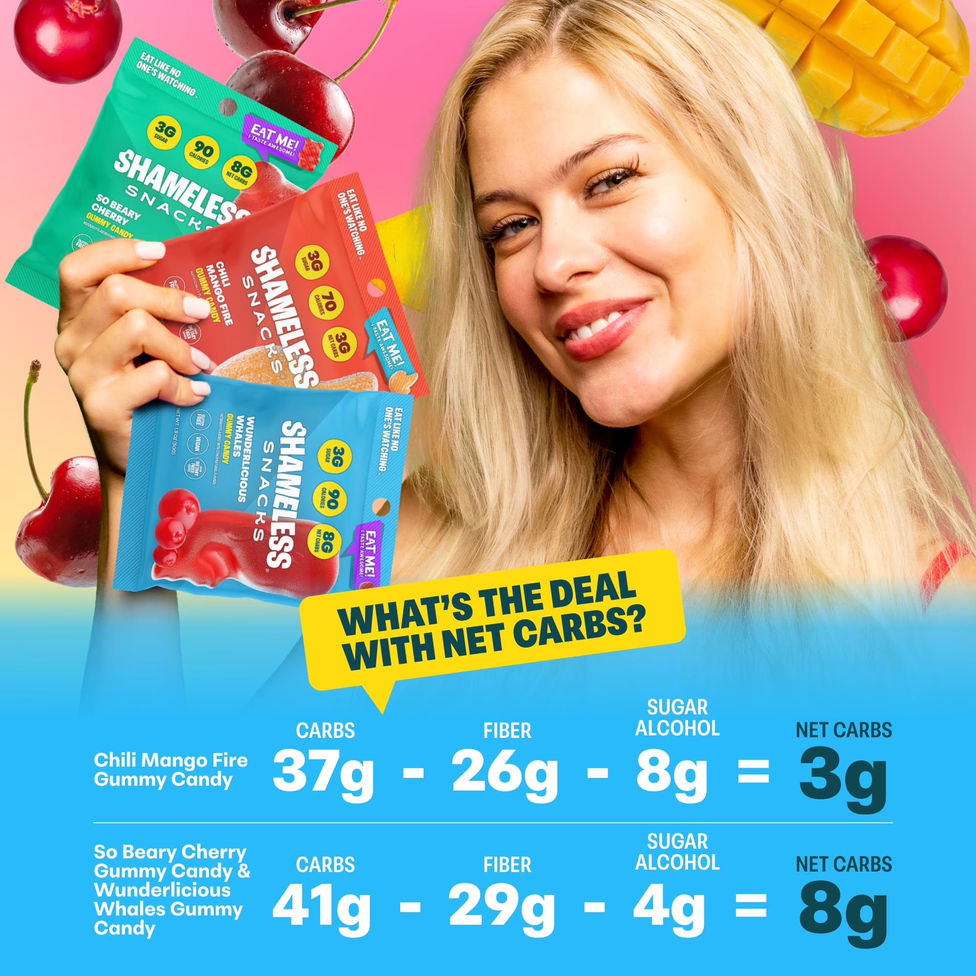 Snacks - New Flavor Bundles (Gluten Free & Non GMO Candy) - Beary Cherry, Wunderlicious Whales and Chili Mango