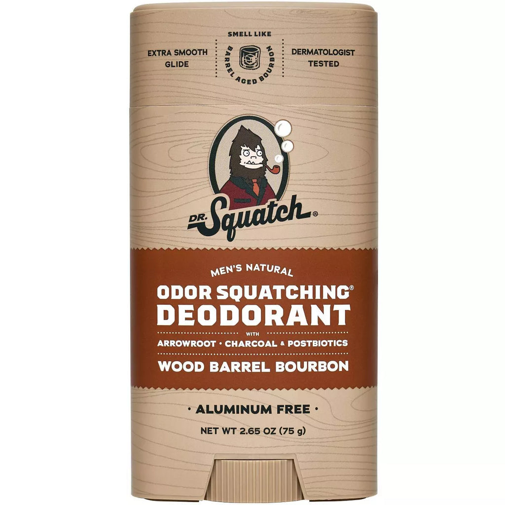 DR. SQUATCH Men'S Natural Solid Deodorant Wood Barrel Bourbon - Aluminum-Free 2.65Oz