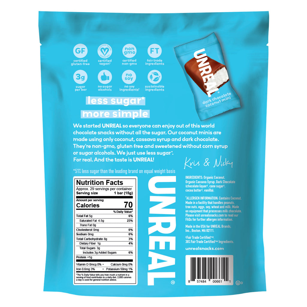UNREAL Dark Chocolate Coconut Minis, 15.3 Oz