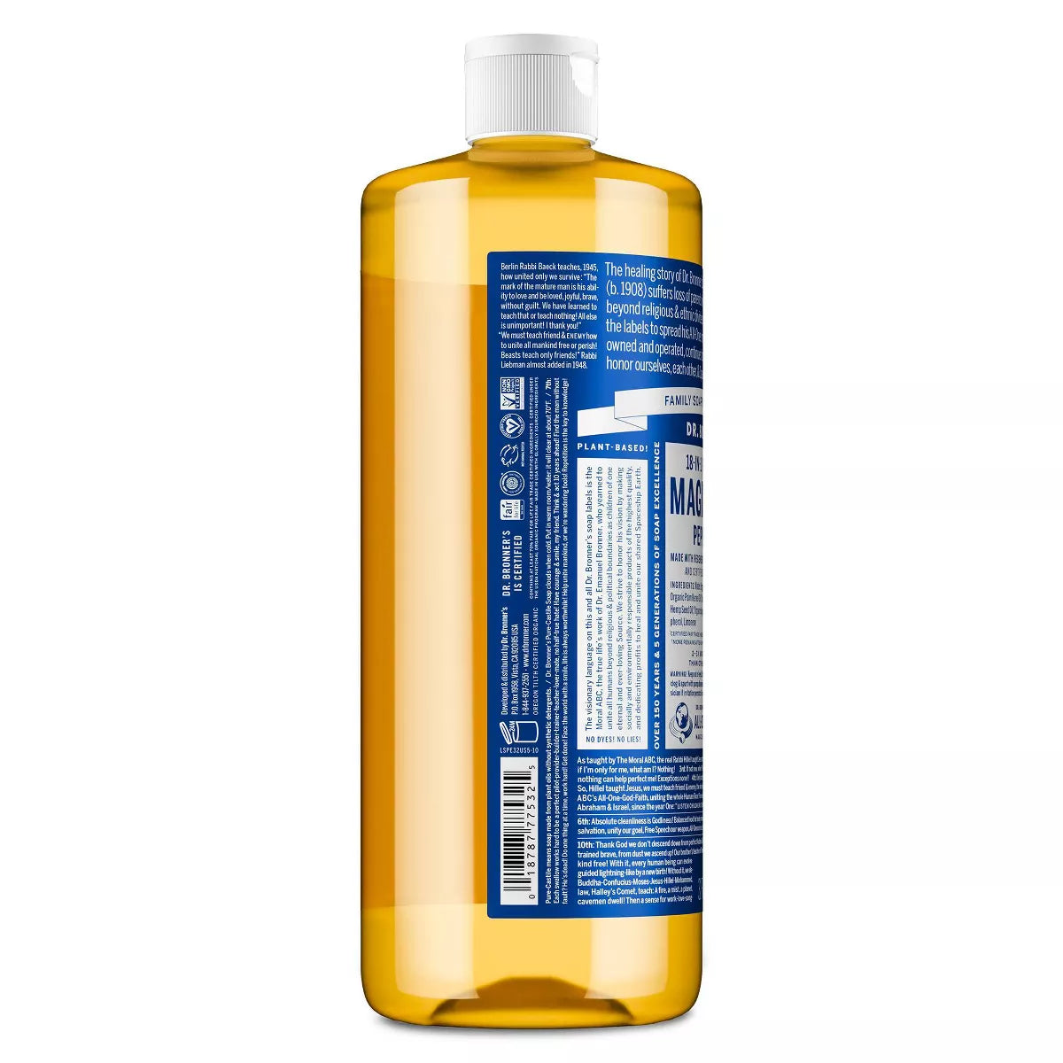 Dr. Bronner'S Magic Pure Castile Liquid Soap Bodywash - Peppermint - 32 Fl Oz: Basic Cleansing, Vegan, Whole Body, Made without Parabens