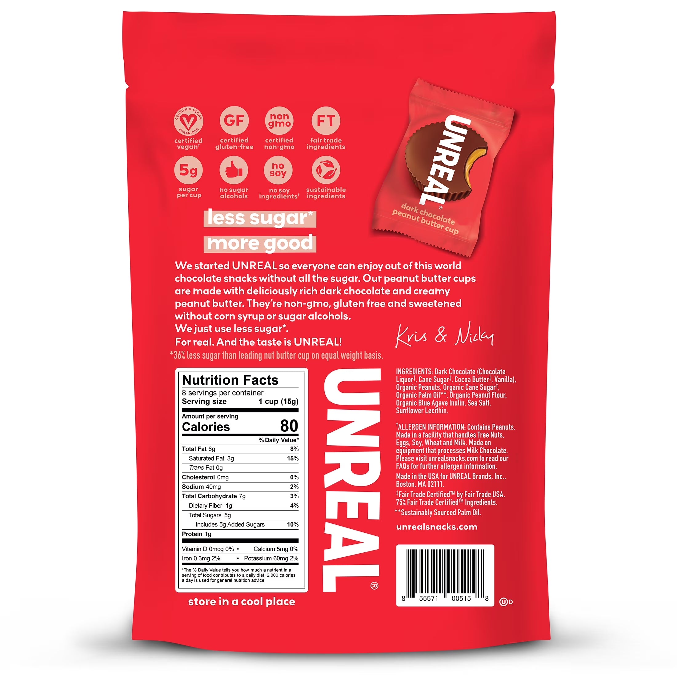 Dark Chocolate Peanut Butter Cups 4.2 Oz