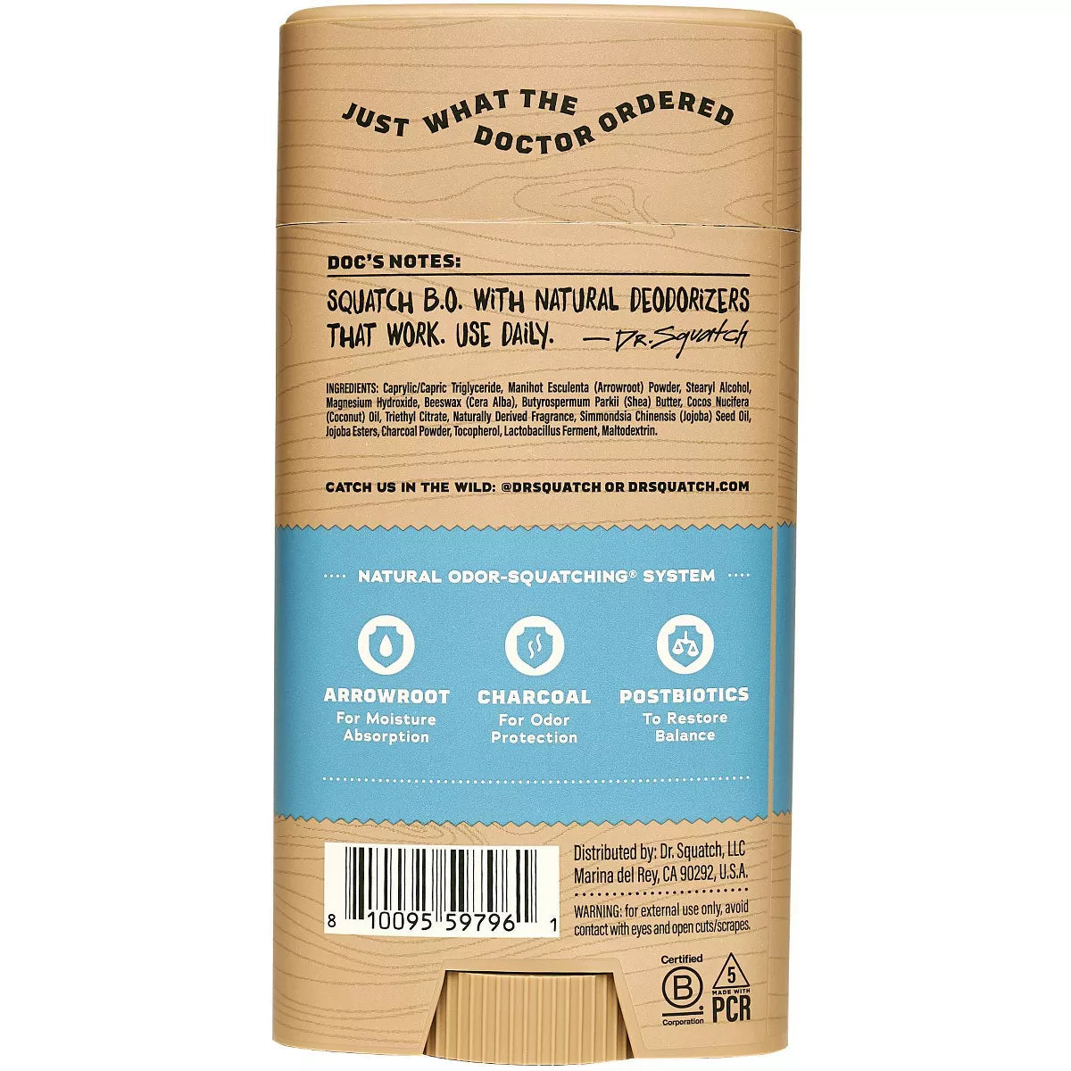 DR. SQUATCH Men'S Natural Solid Deodorant Coastal Mist - 2.65Oz