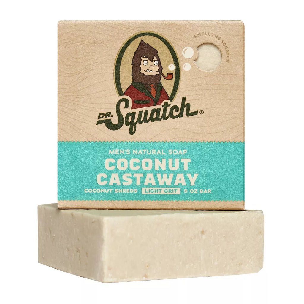DR. SQUATCH Men'S All Bar Soap - Coconut Castaway - 5Oz: Exfoliating, Basic Cleansing, Normal to Dry Skin, Whole Body Use