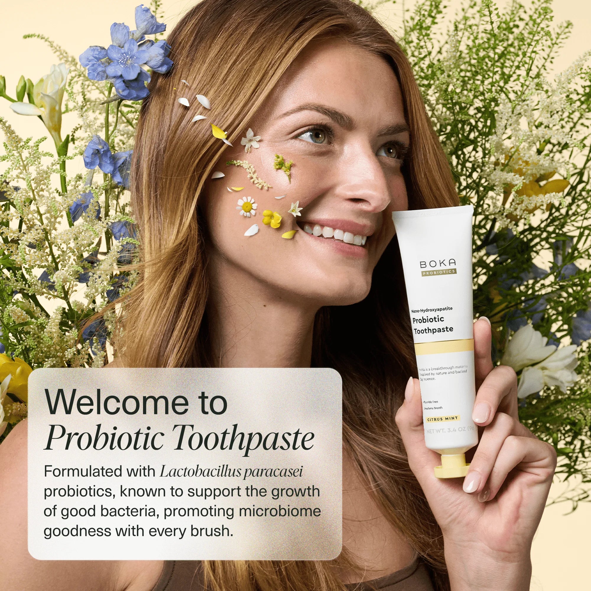 Probiotic Toothpaste, Nano Hydroxyapatite Toothpaste, Fluoride Free, Dental Probiotics, Citrus Mint, 3.4Oz