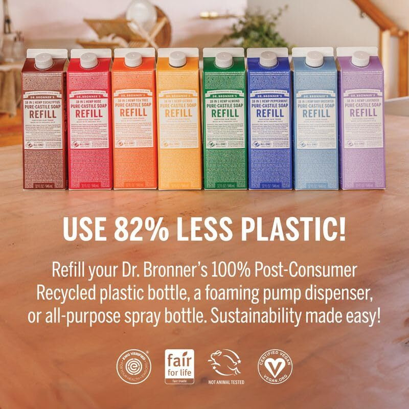 Dr Bronner'S Baby Unscented Pure Castile Soap 32 Fl Oz Organic Vegan Cleanser