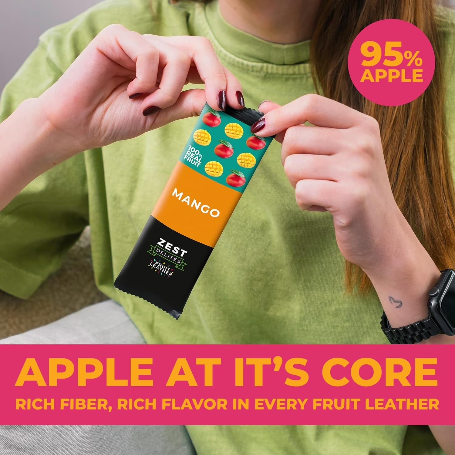 Fruit Leather Snacks, Vegan Fruit Bars, Berries & Tropical Flavors, Pack of 36