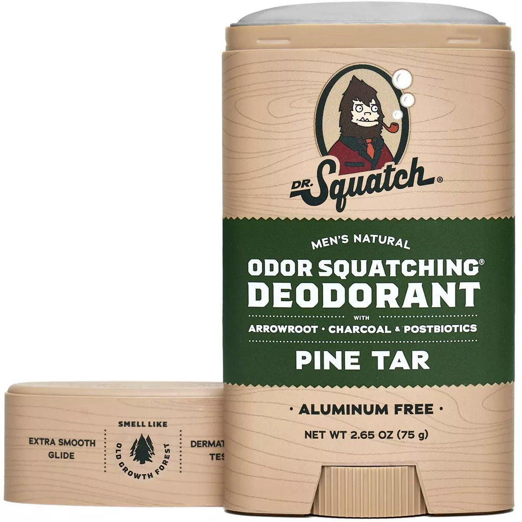 DR. SQUATCH Men'S Solid Deodorant Pine Tar - 2.65Oz: Aluminum-Free, under Arm, Normal Skin Type