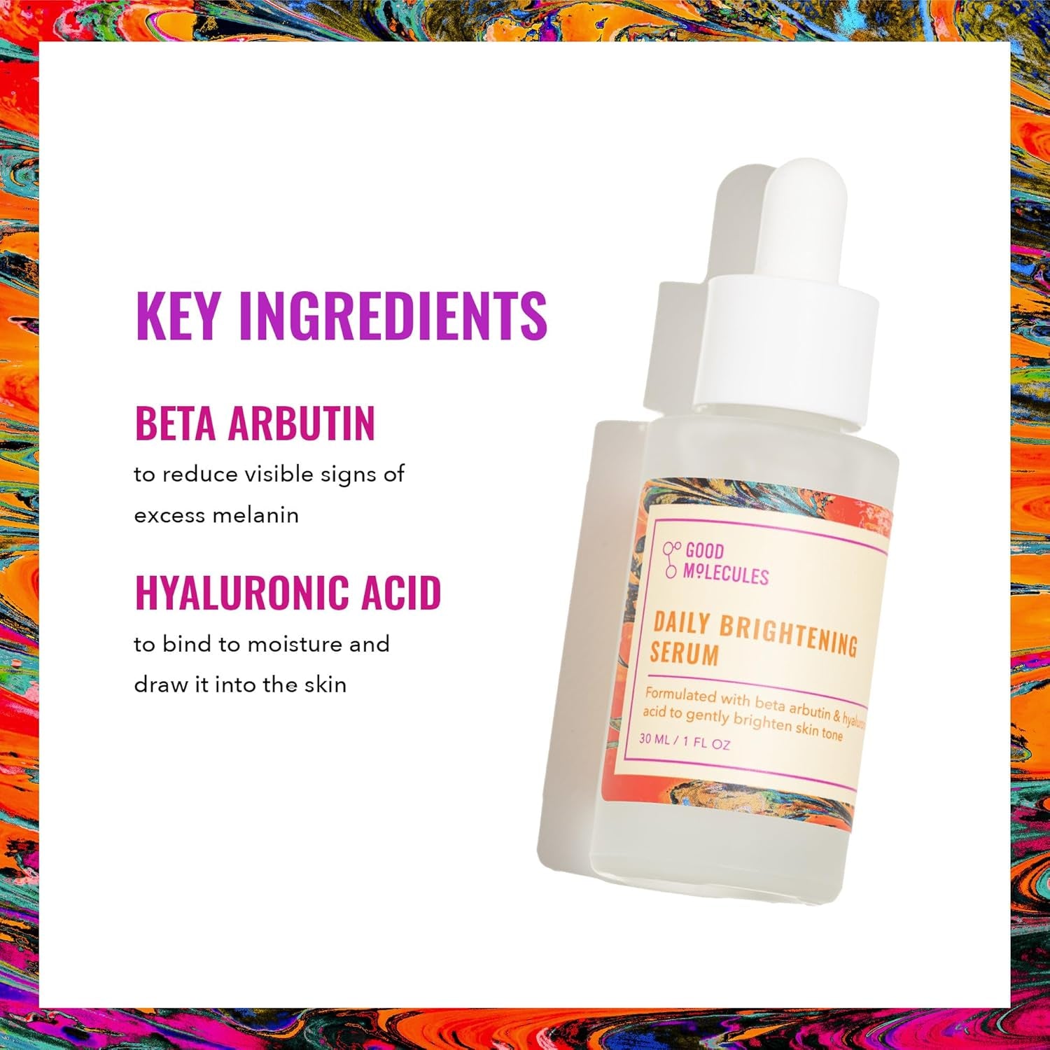 Daily Brightening Serum - Hydrating Facial Serum with Beta Arbutin and Hyaluroni