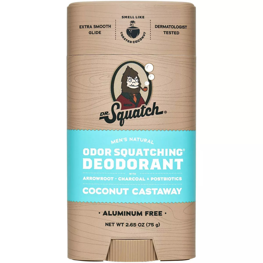 DR. SQUATCH Men'S Natural Solid Deodorant Coconut Castaway - Aluminum-Free 2.65Oz